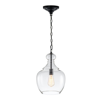 Mid-Century Sculptural Hand-Blown Glass Pendant Light - Dimmable Single-Light Chandelier