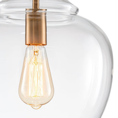Mid-Century Sculptural Hand-Blown Glass Pendant Light, Dimmable, 1-Light Fixture