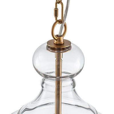 Mid-Century Sculptural Hand-Blown Glass Pendant Light - Dimmable Single-Light Chandelier
