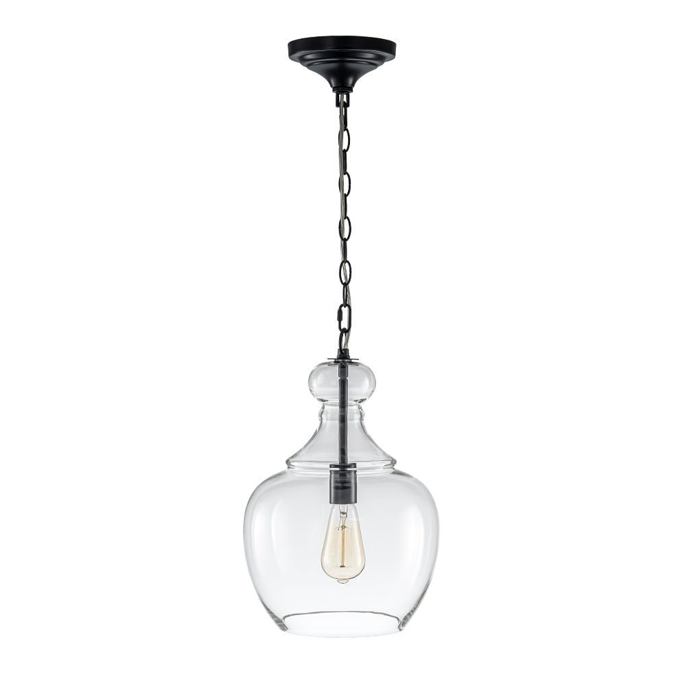 Mid-Century Sculptural Hand-Blown Glass Pendant Light, Dimmable, 1-Light Fixture