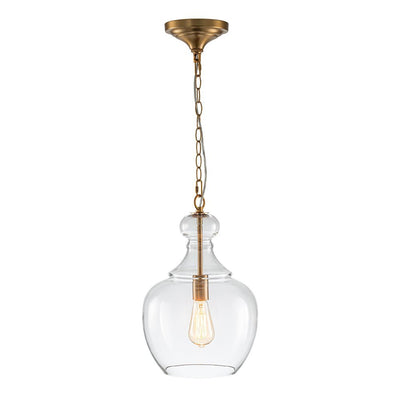 Mid-Century Sculptural Hand-Blown Glass Pendant Light, Dimmable, 1-Light Fixture
