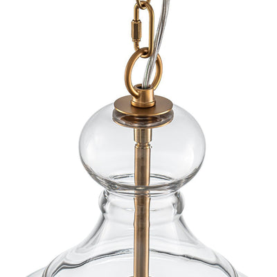 Mid-Century Sculptural Hand-Blown Glass Pendant Light, Dimmable, 1-Light Fixture