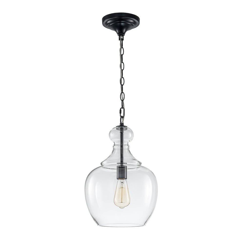 Mid-Century Sculptural Hand-Blown Glass Pendant Light, Dimmable, 1-Light Fixture