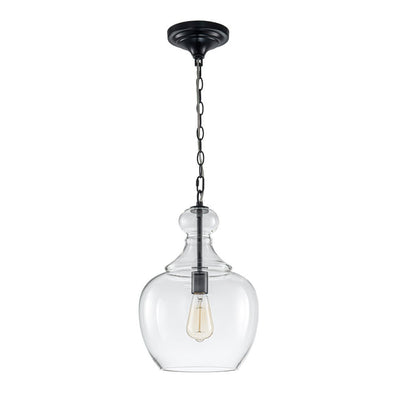 Mid-Century Sculptural Hand-Blown Glass Pendant Light, Dimmable, 1-Light Fixture
