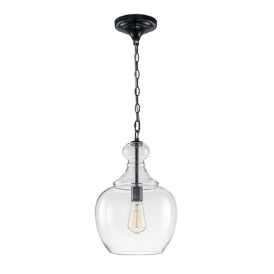 Mid-Century Sculptural Hand-Blown Glass Pendant Light - Dimmable Single-Light Chandelier