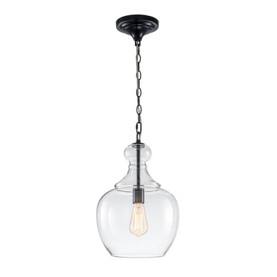 Mid-Century Sculptural Hand-Blown Glass Pendant Light - Dimmable Single-Light Chandelier