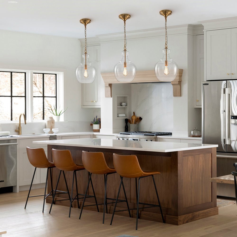 Mid-Century Sculptural Hand-Blown Glass Pendant Light, Dimmable, 1-Light Fixture