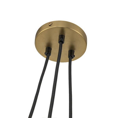 Elegant Mid-Century Modern 3-Light Cluster Orb Pendant Brushed Brass Finish