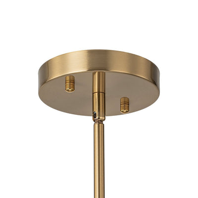 Mid-Century 8-Light Drum Semi-Flush Mount Pendant Chandelier - Black/Brass Finish