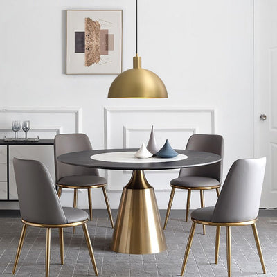 Mid-Century Modern Dome Brass Pendant Light for Kitchen Island Dining Area