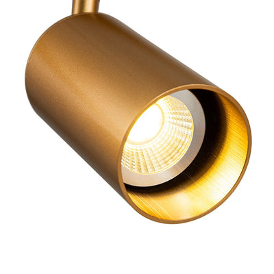 Mid-Century Modern Dimmable Track Light Pendant, Five-Bulb Linear Gold/White Fixture