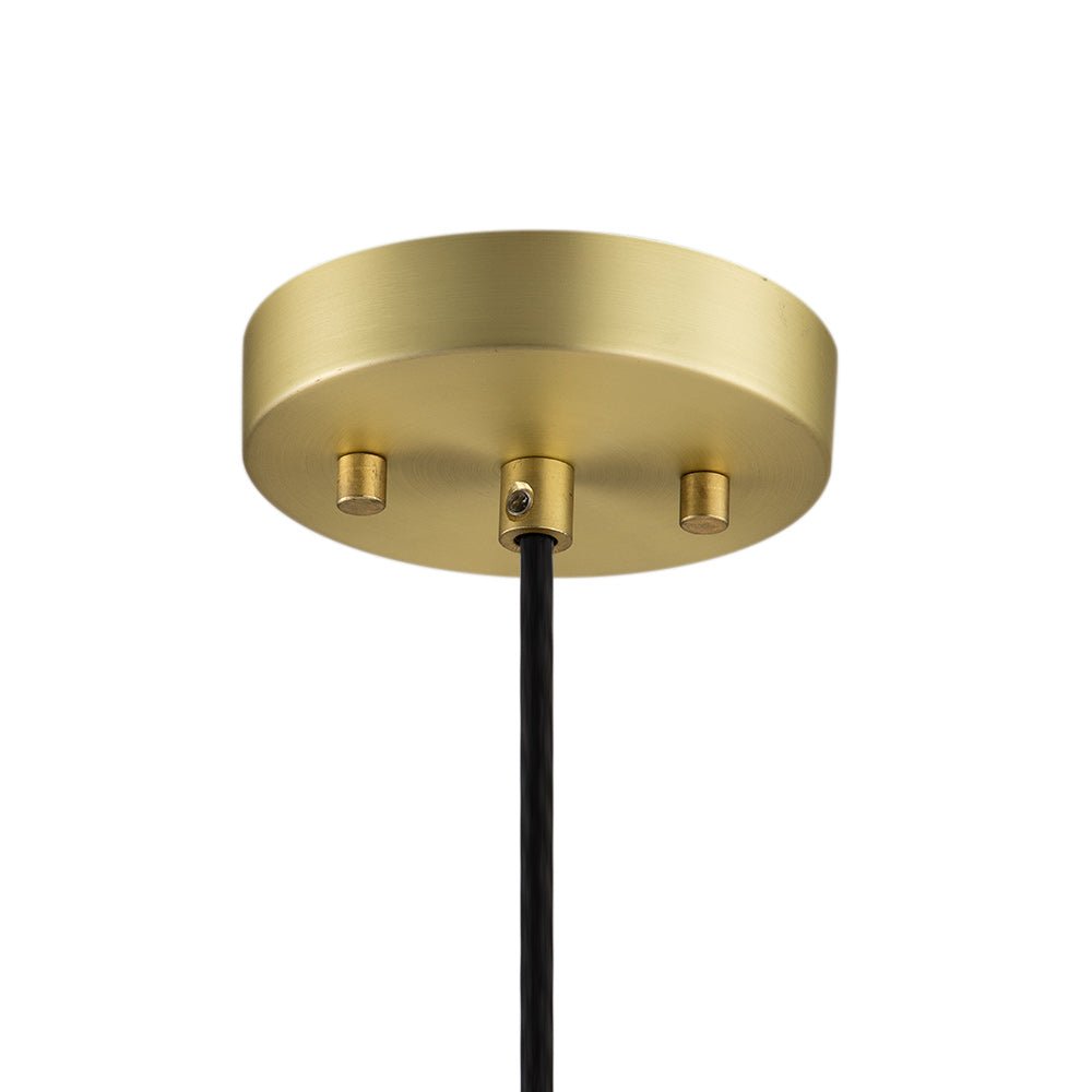 Elegant Mid-Century Brushed Brass Single Light Glass Globe Hanging Pendant Lighting