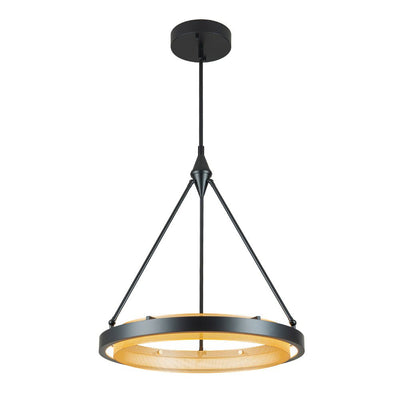 Dimmable LED Metal Mesh Circle Pendant Light - Adjustable Height, Black Gold