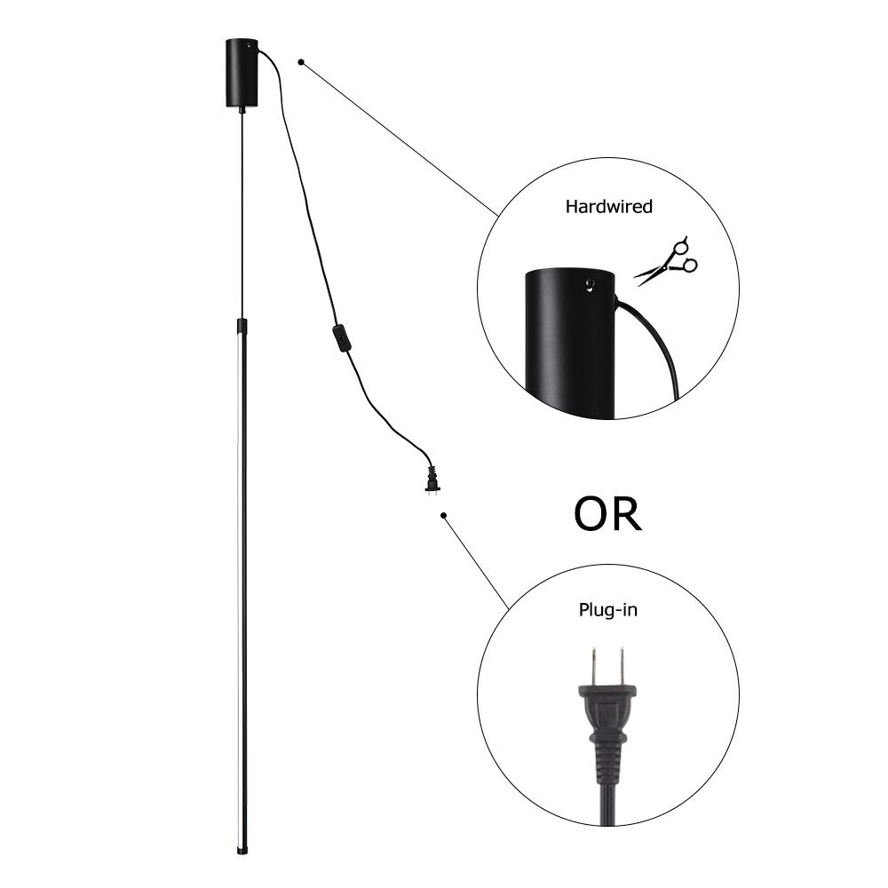 Modern Minimalist Slender Strip LED Pendant Light, Adjustable, Matte Black Finish