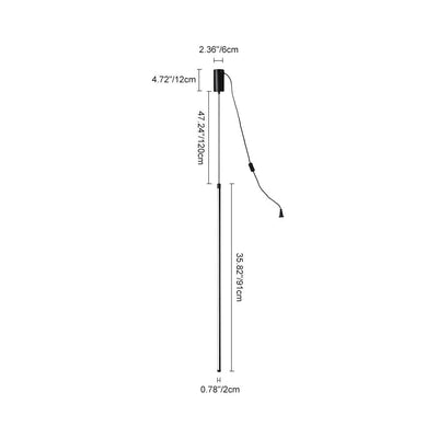 Modern Minimalist Slender Strip LED Pendant Light, Adjustable, Matte Black Finish