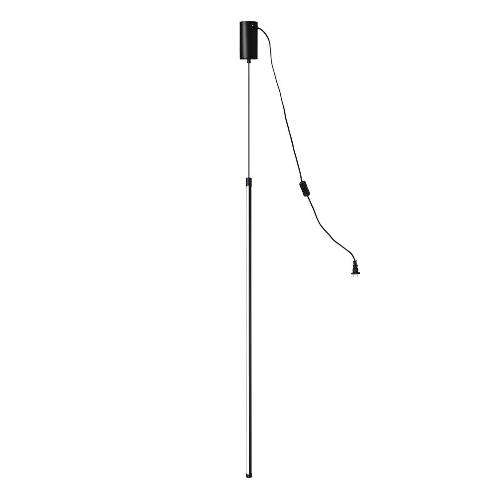 Modern Minimalist Slender Strip LED Pendant Light, Adjustable, Matte Black Finish