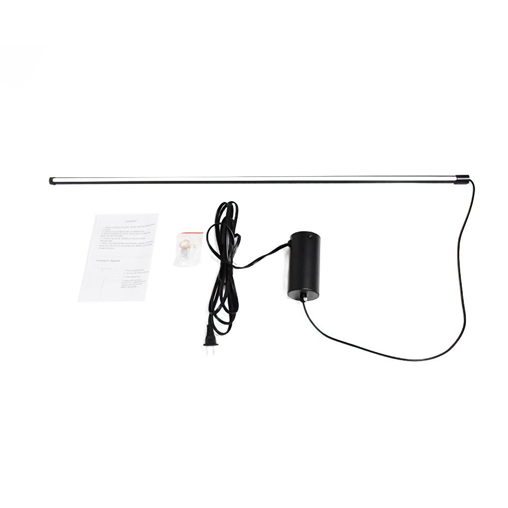 Modern Minimalist Slender Strip LED Pendant Light, Adjustable, Matte Black Finish