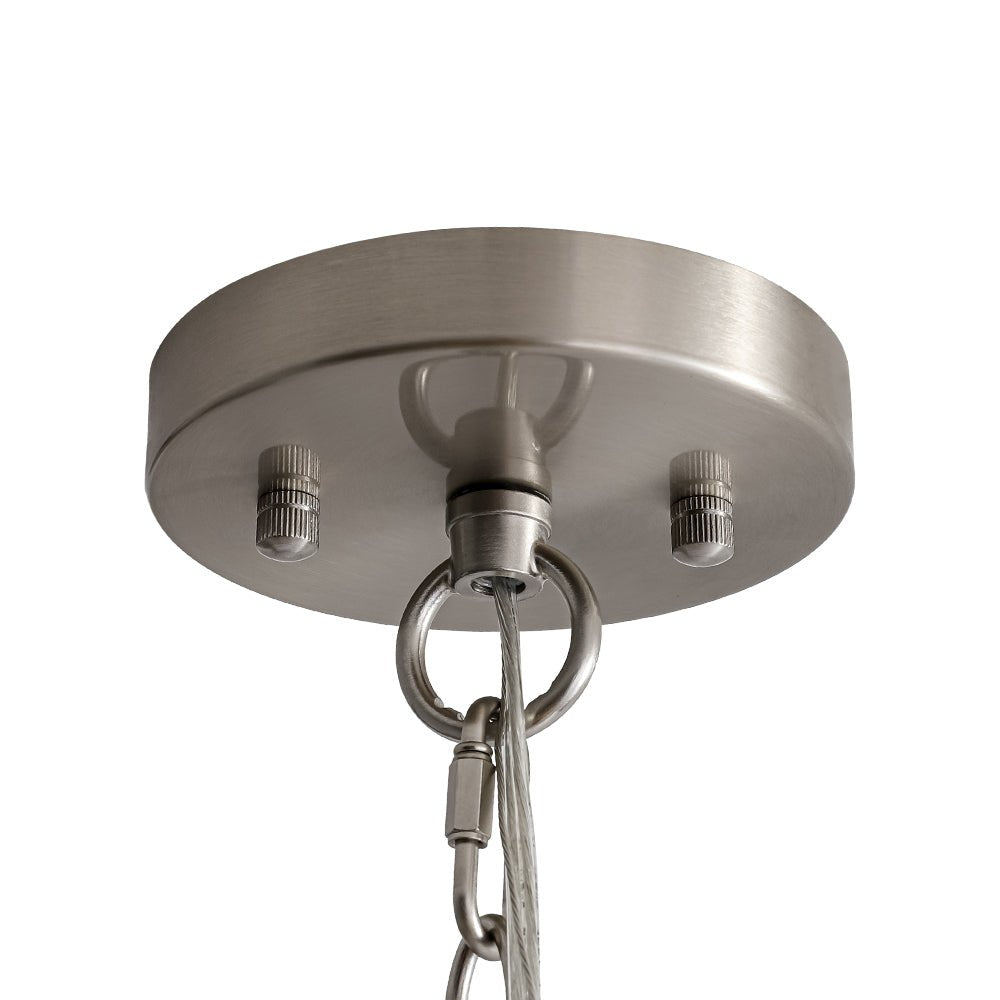Modern 1-Light Clear Hammered Glass Mini Pendant with Brass Nickel Finish