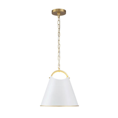 Modern Elegant 1-Light Gold Leaf Hanging Metal Barrel Pendant Fixture