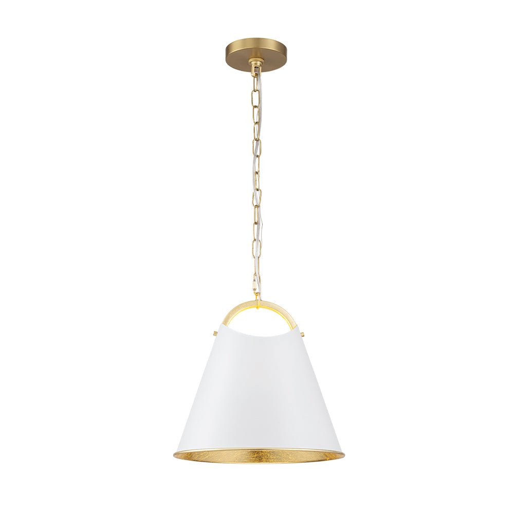 Modern Elegant 1-Light Gold Leaf Hanging Metal Barrel Pendant Fixture