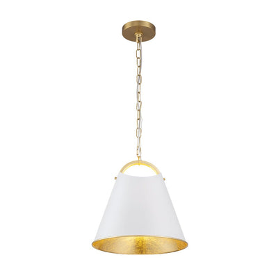 Modern Elegant 1-Light Gold Leaf Hanging Metal Barrel Pendant Fixture