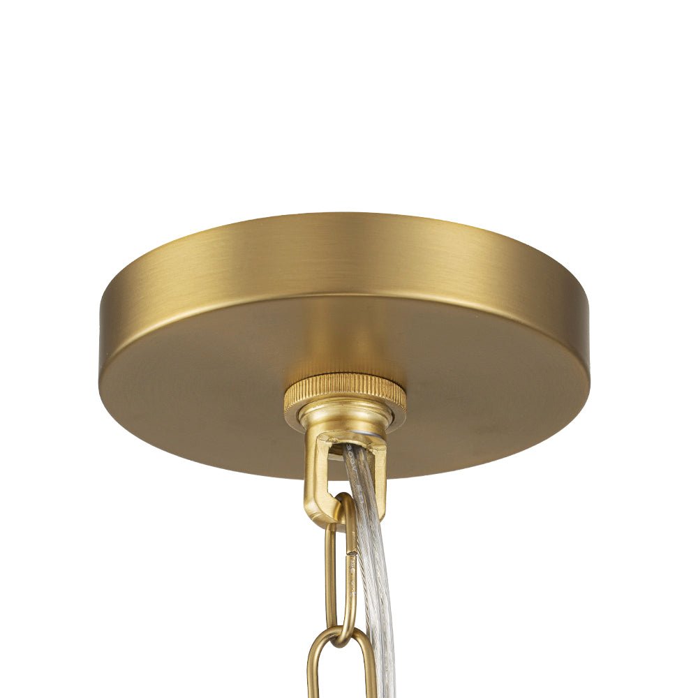 Modern Elegant 1-Light Gold Leaf Hanging Metal Barrel Pendant Fixture