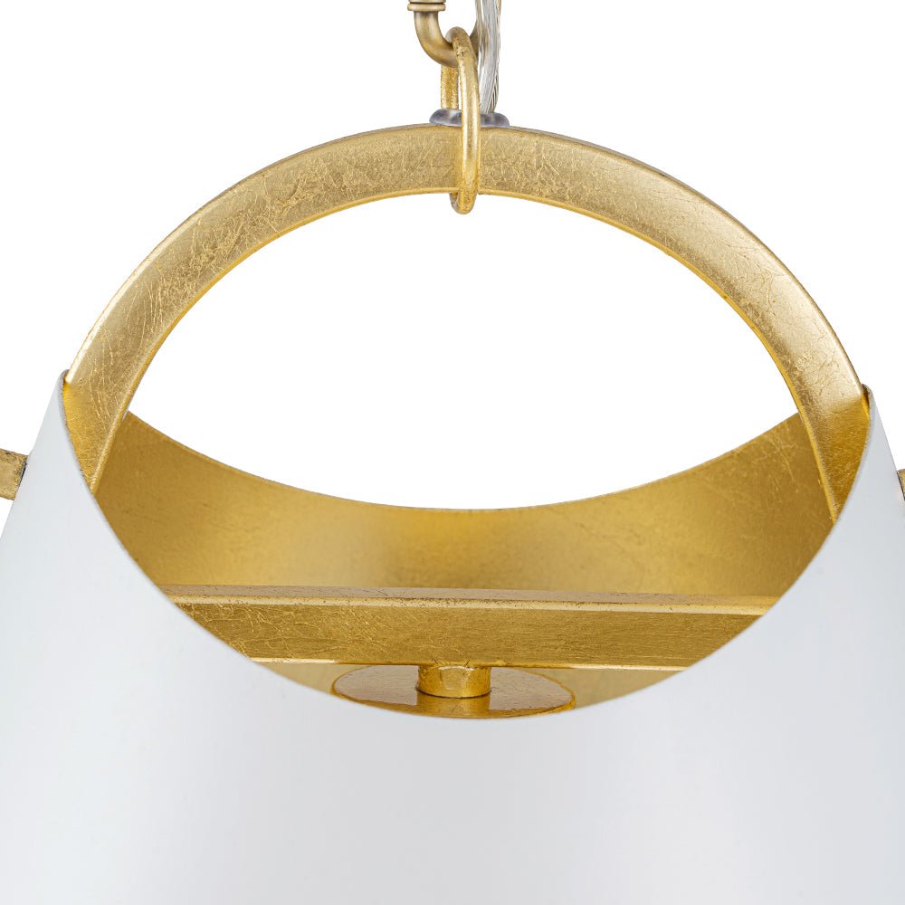 Modern Elegant 1-Light Gold Leaf Hanging Metal Barrel Pendant Fixture
