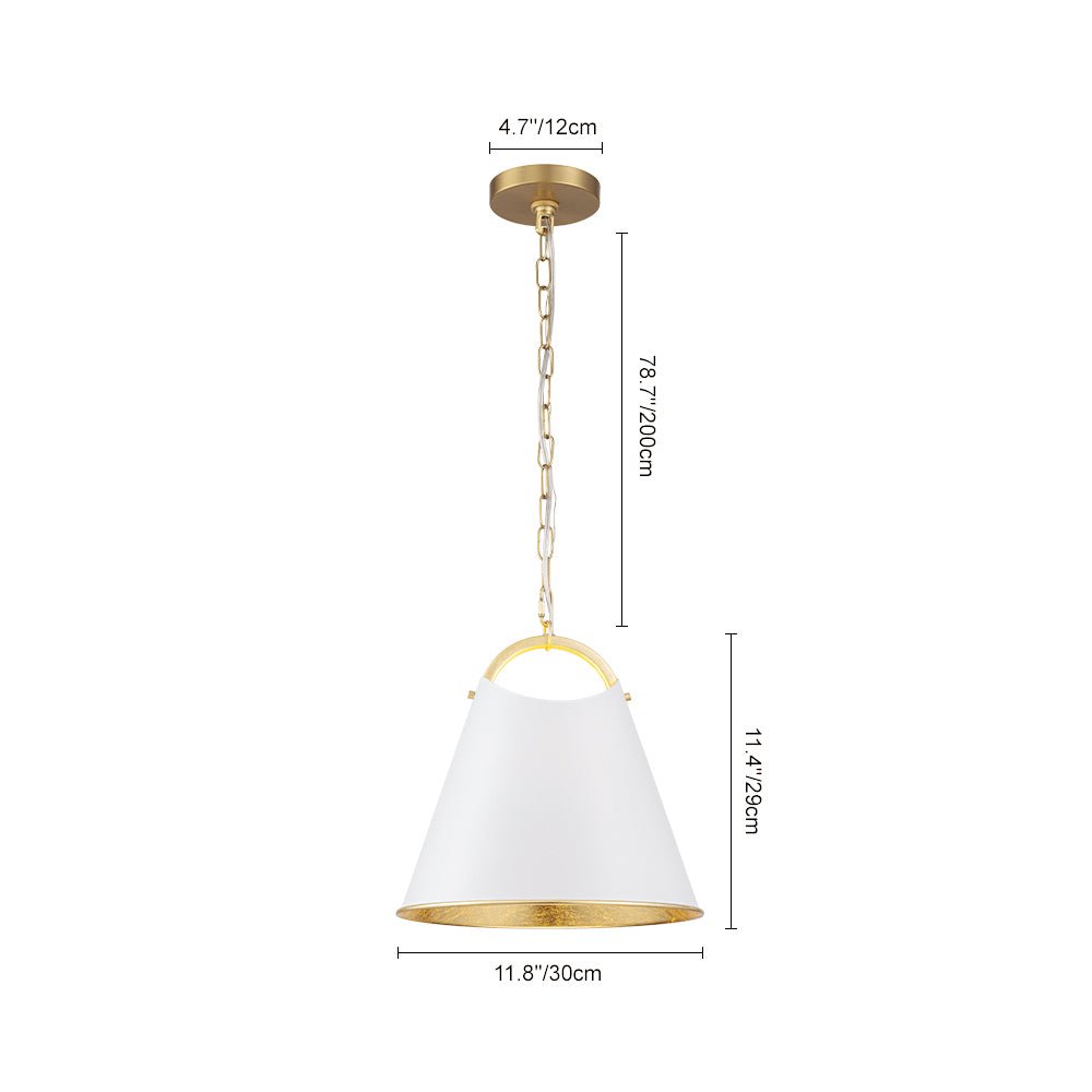 Modern Elegant 1-Light Gold Leaf Hanging Metal Barrel Pendant Fixture