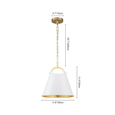 Modern Elegant 1-Light Gold Leaf Hanging Metal Barrel Pendant Fixture