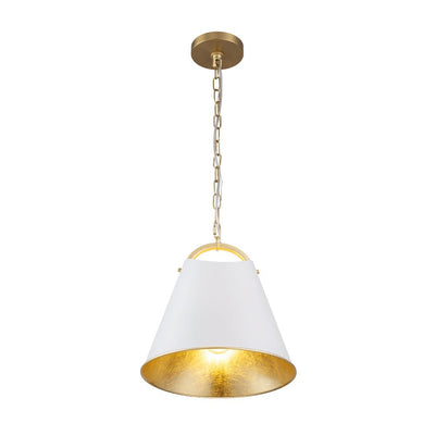 Modern Elegant 1-Light Gold Leaf Hanging Metal Barrel Pendant Fixture