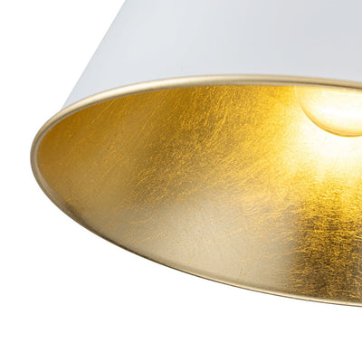 Modern Elegant 1-Light Gold Leaf Hanging Metal Barrel Pendant Fixture
