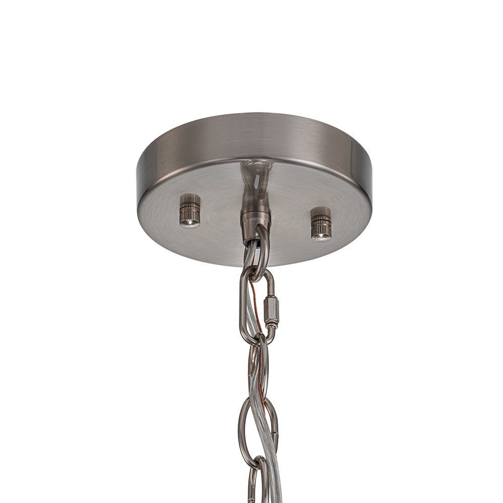 Modern Water Pattern Glass Cylinder Pendant Light, Dimmable, Gold or Nickel Finish