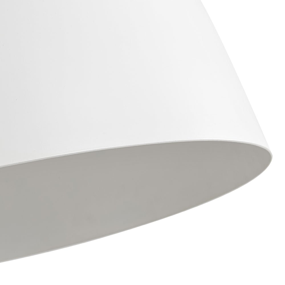Elegant Modern White Metal Half-Dome Pendant Light, Adjustable Height, Dimmable Design