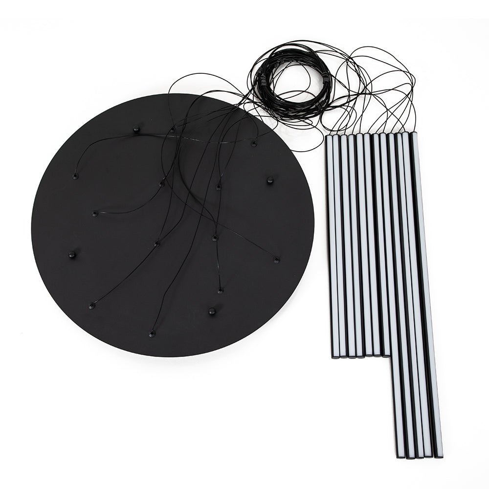 Modern 12-Light Linear LED Multi Light Pendant, Dimmable, Adjustable Matte Black