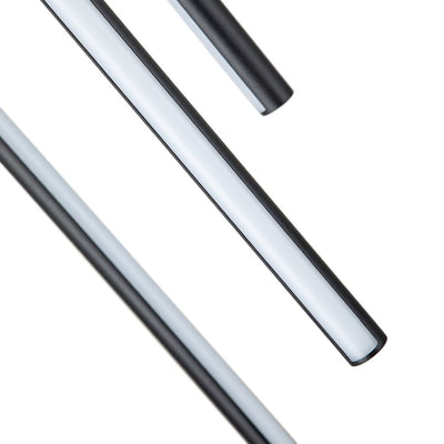 Modern 12-Light Linear LED Multi Light Pendant, Dimmable, Adjustable Matte Black