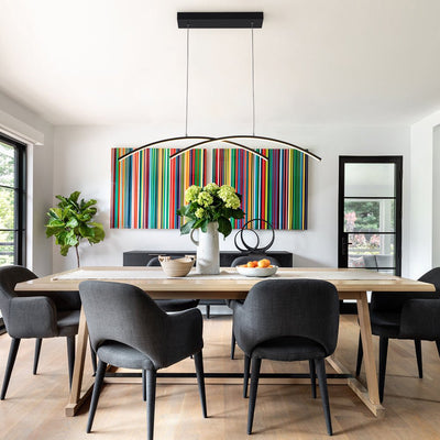 Modern Dimmable LED Arc Pendant Light Fixture, Minimalist Kitchen Island Lighting