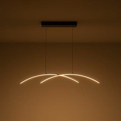 Modern Dimmable LED Arc Pendant Light Fixture, Minimalist Kitchen Island Lighting