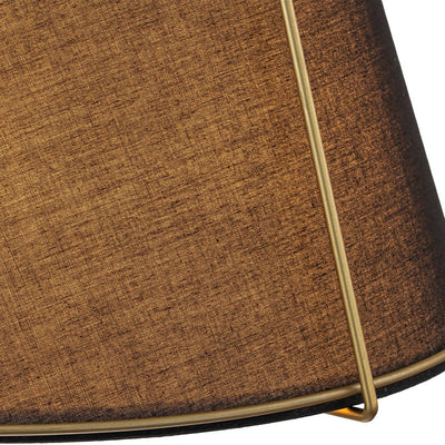 Modern 4-Light Fabric Conical Pendant Lamp with Brushed Brass Accents and Adjustable Height