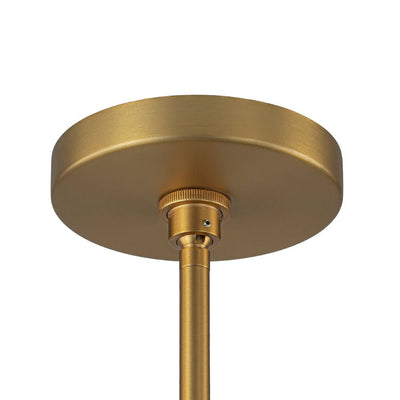 Modern 4-Light Fabric Conical Pendant Lamp with Brushed Brass Accents and Adjustable Height