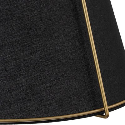 Modern 4-Light Fabric Conical Pendant Lamp with Brushed Brass Accents and Adjustable Height