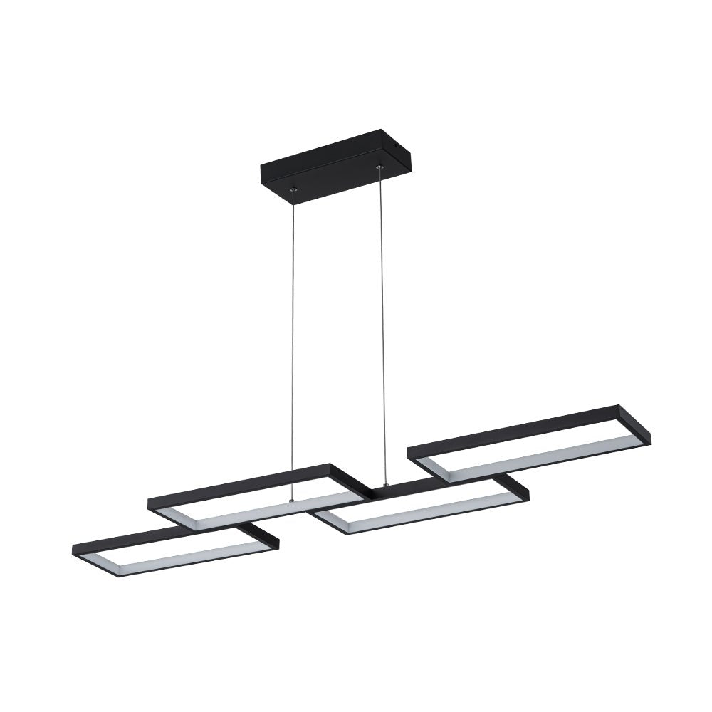 Modern 4-Light Square Frame Dimmable LED Pendant for Kitchen Island