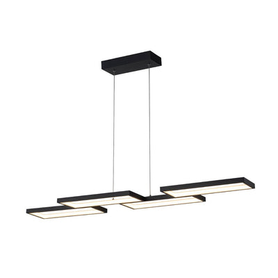 Modern 4-Light Square Frame Dimmable LED Pendant for Kitchen Island