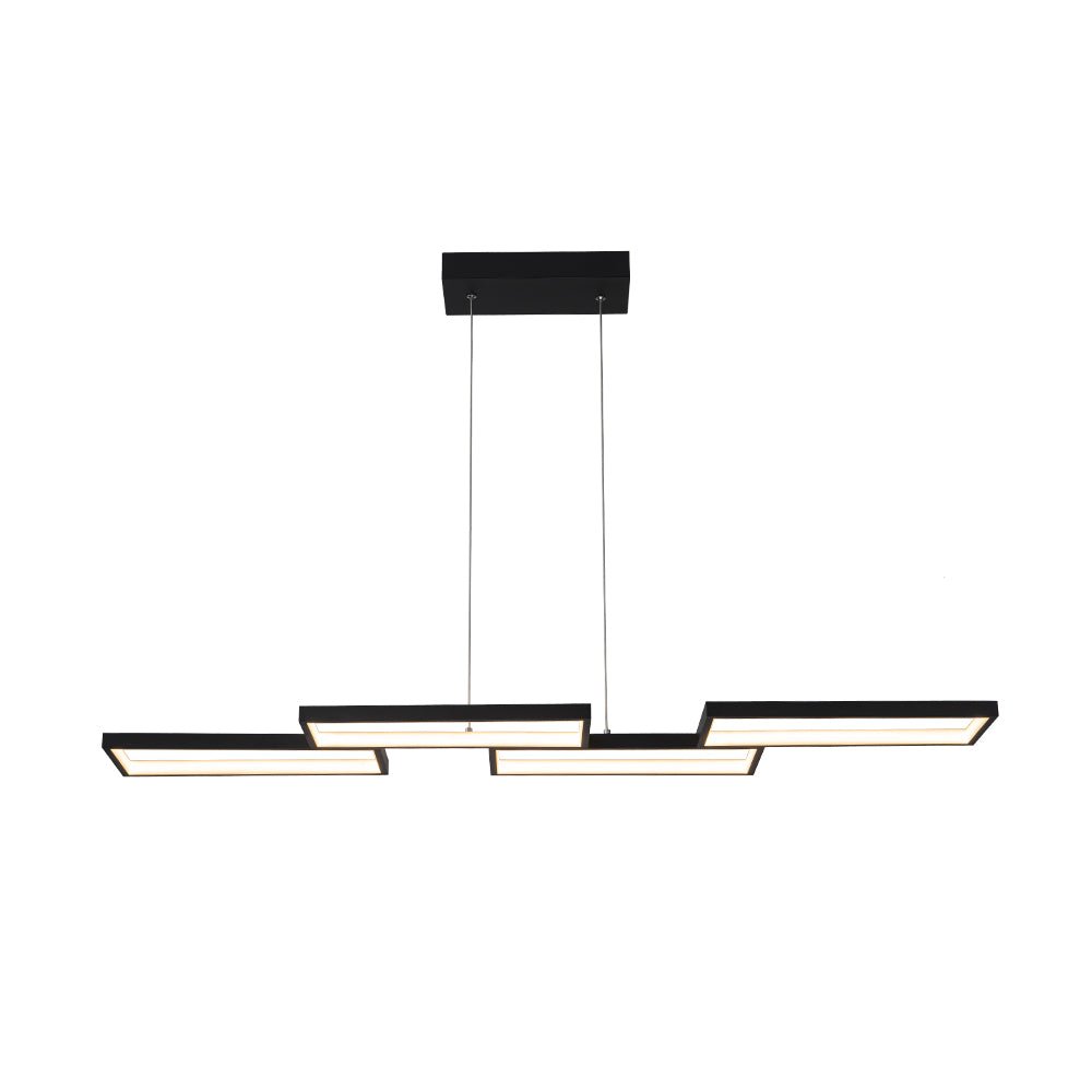 Modern 4-Light Square Frame Dimmable LED Pendant for Kitchen Island