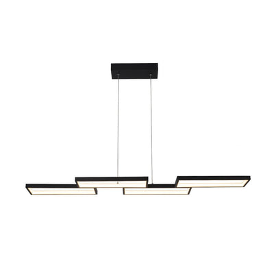 Modern 4-Light Square Frame Dimmable LED Pendant for Kitchen Island