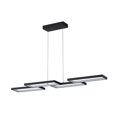 Modern 4-Light Square Frame Dimmable LED Pendant for Kitchen Island