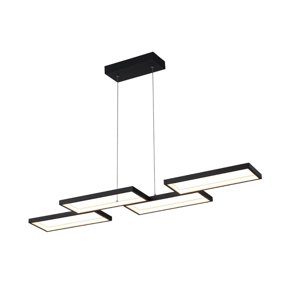 Modern 4-Light Square Frame Dimmable LED Pendant for Kitchen Island