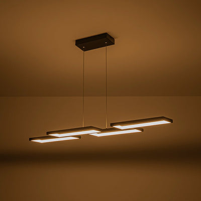 Modern 4-Light Square Frame Dimmable LED Pendant for Kitchen Island