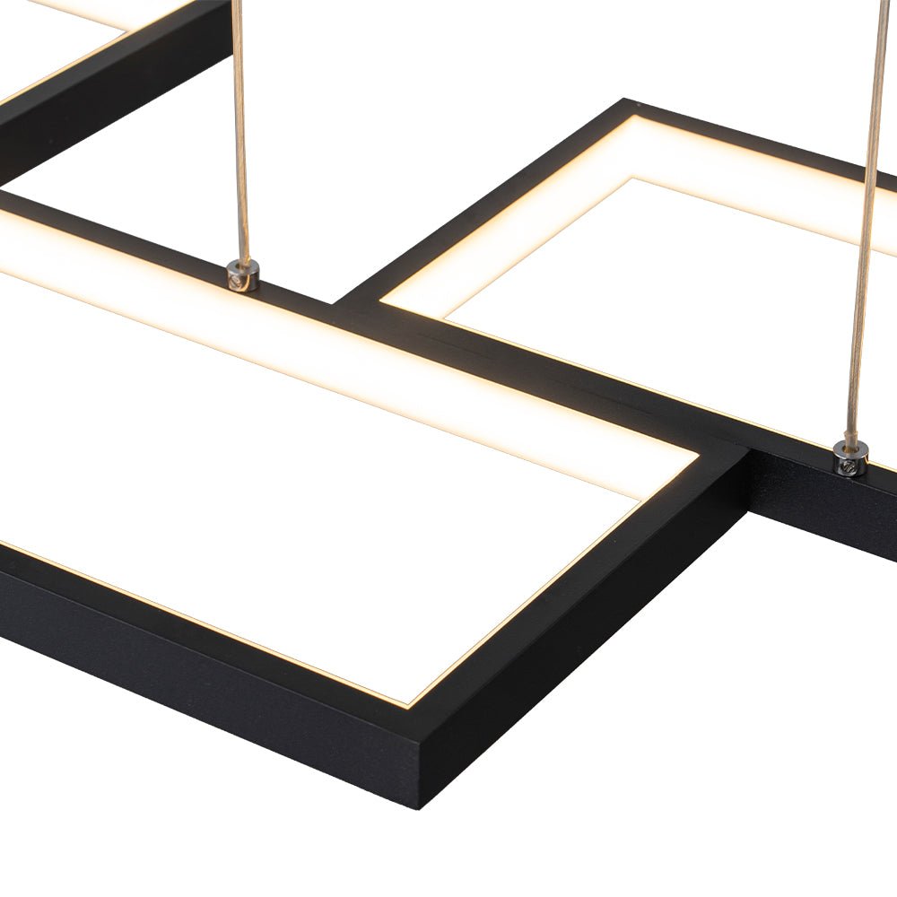 Modern 4-Light Square Frame Dimmable LED Pendant for Kitchen Island