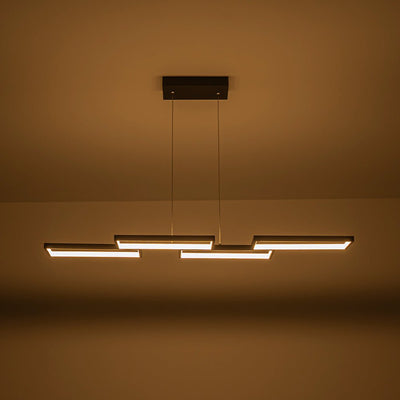 Modern 4-Light Square Frame Dimmable LED Pendant for Kitchen Island
