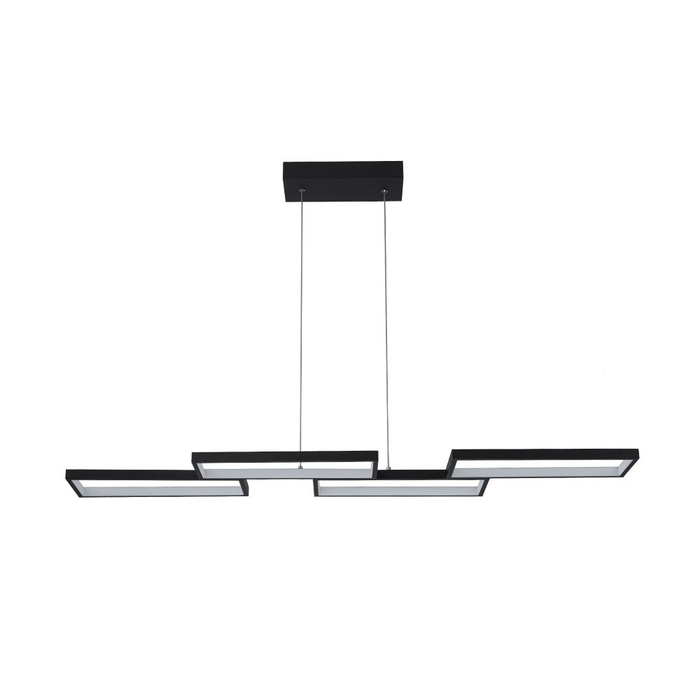 Modern 4-Light Square Frame Dimmable LED Pendant for Kitchen Island